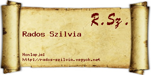 Rados Szilvia névjegykártya