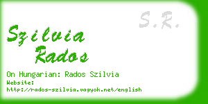 szilvia rados business card